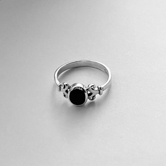 Sterling Silver Black Onyx Ring, Stone Ring, Silver Rings, Protection Ring - Picture 3 of 10